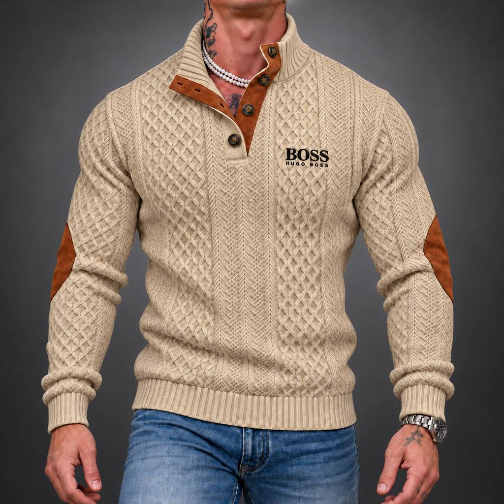 Men’s Heritage Button-Neck Knit Sweater