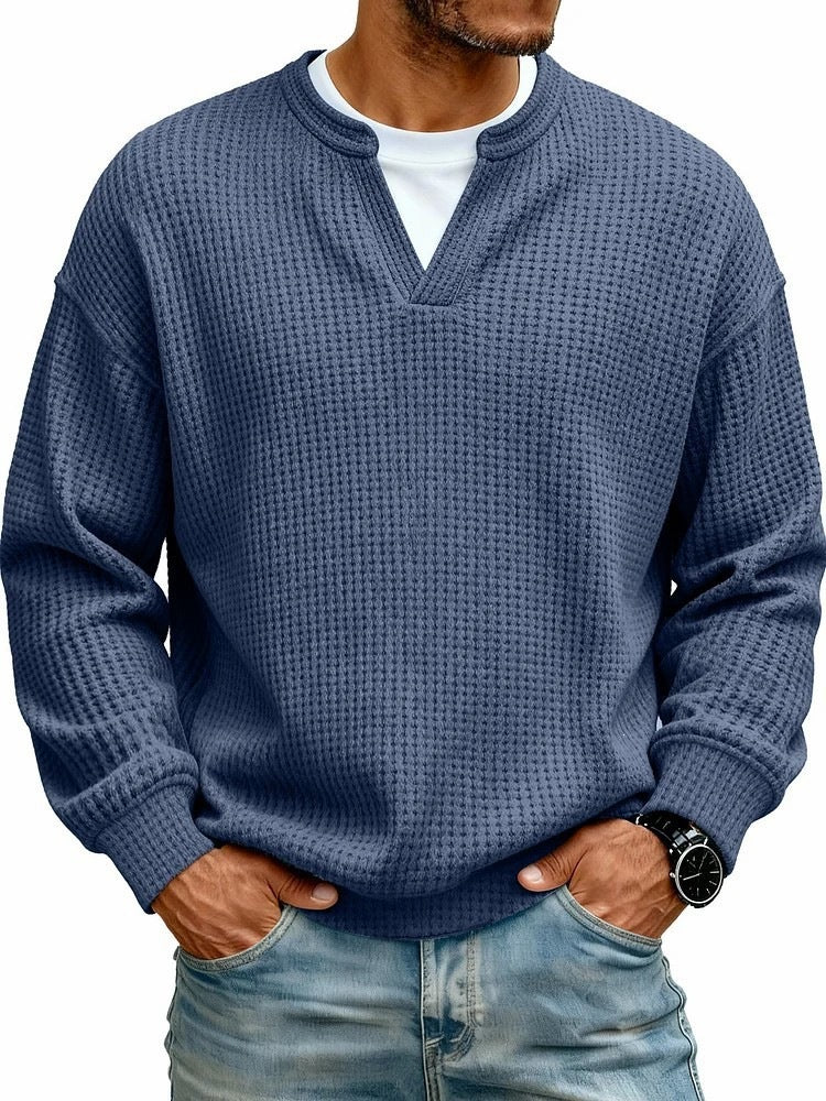 🔥LAST DAY SALE 50% OFF !!🏆UrbanCraft  Men's Casual Waffle Knit Sweater