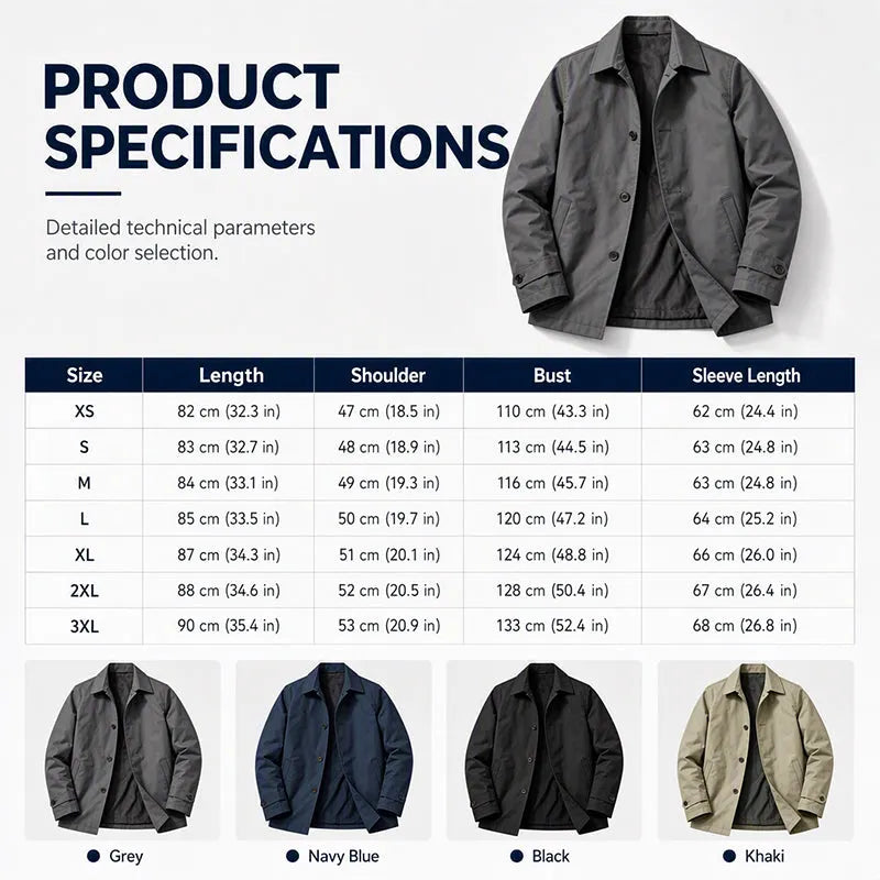 🔥LAST DAY SALE 50% OFF !!🏆Men’s Classic Single-Breasted City Coat