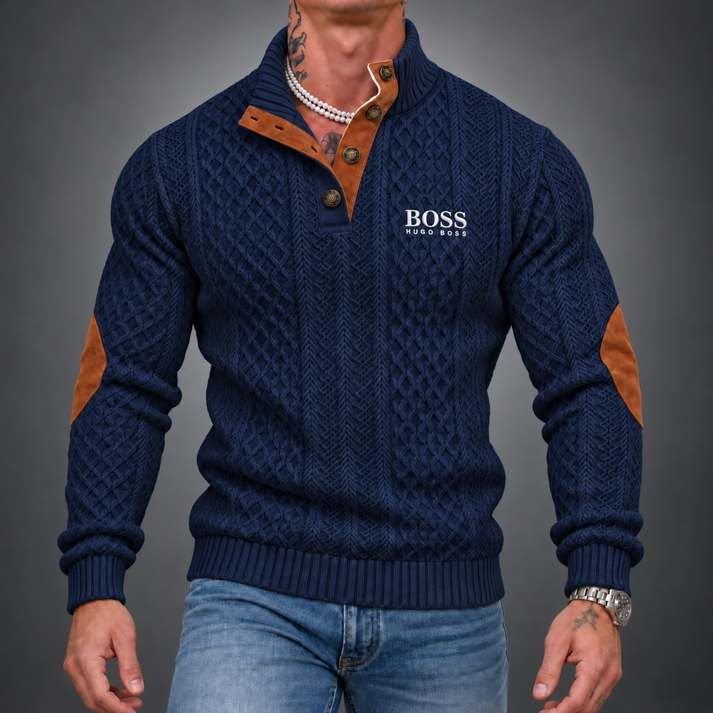 Men’s Heritage Button-Neck Knit Sweater