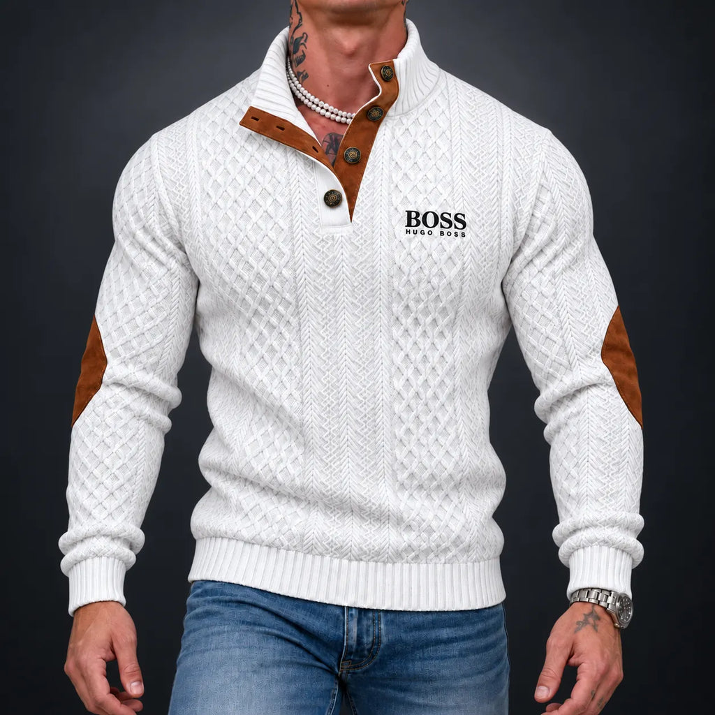 Men’s Heritage Button-Neck Knit Sweater