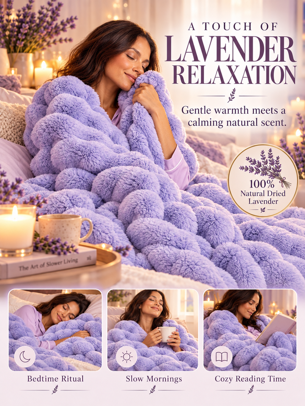 CozyAura Heated Lavender Blanket