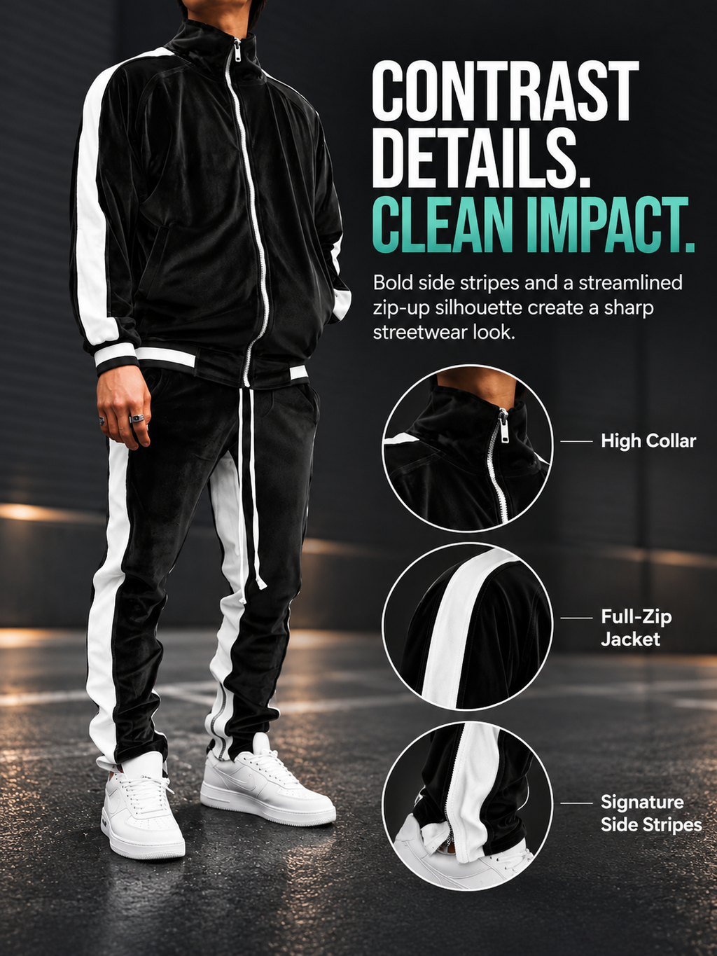🔥LAST DAY SALE 50% OFF !!🏆 Men's Velour Tracksuit Set