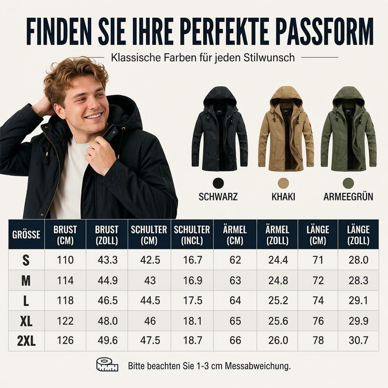 🔔 Letzte 100 Stück – nur solange der Vorrat reicht! Warme Herren-Arbeitsjacke mit Kapuze und weichem Futter