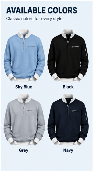 🎁Hot Sale 49% OFF🏆Averton Men's Premium Waffle Knit Quarter-Zip Sweater