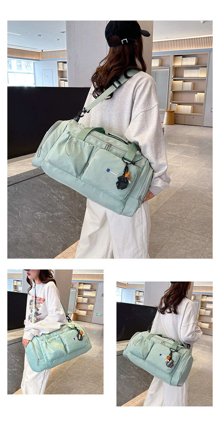 Women's Large Capacity Travel Duffel Bag With Shoe Compartment