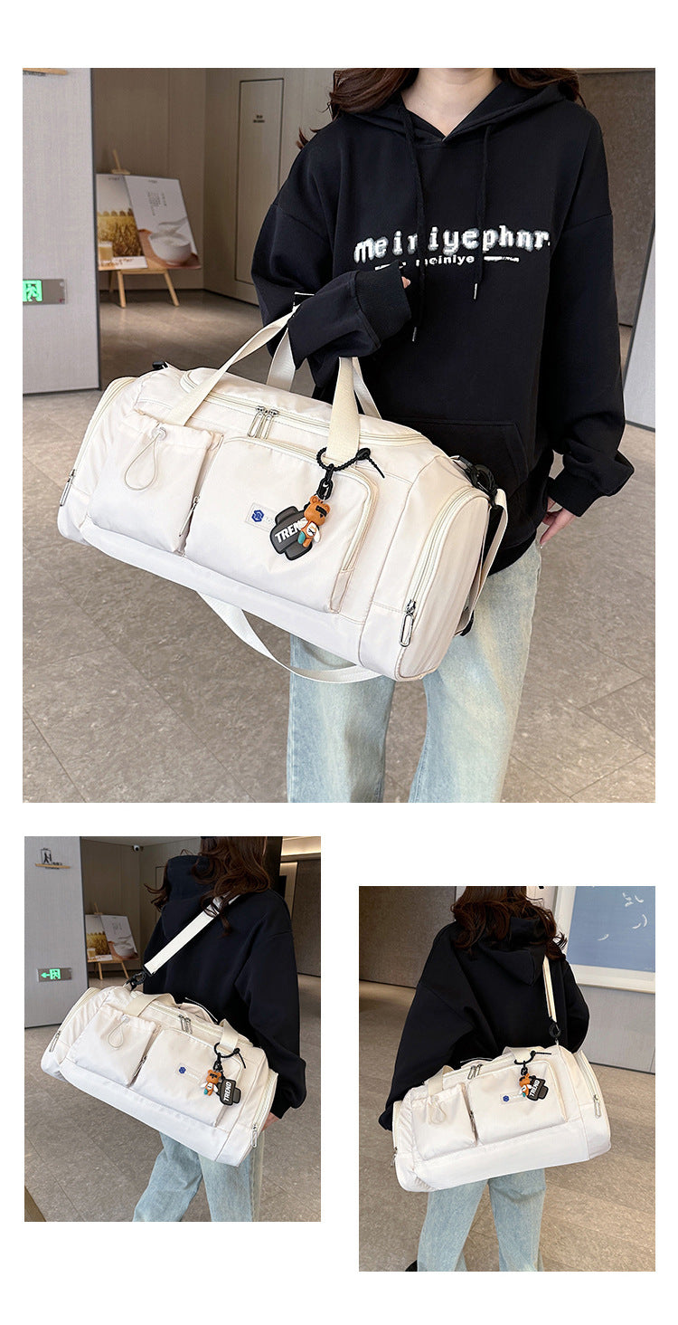 Women's Large Capacity Travel Duffel Bag With Shoe Compartment