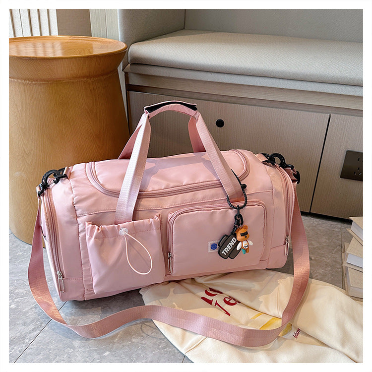 Women's Large Capacity Travel Duffel Bag With Shoe Compartment