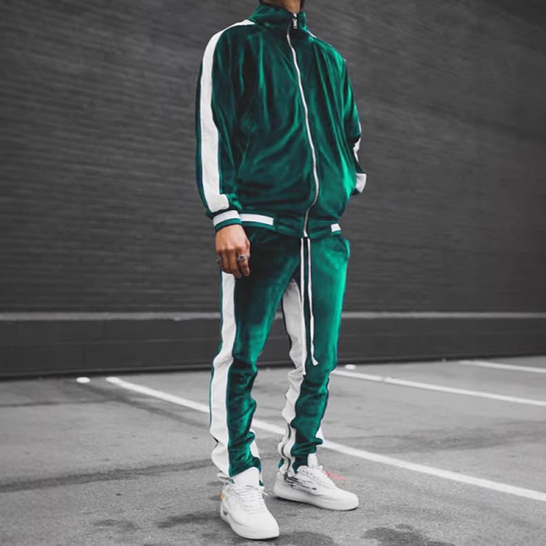 🔥LAST DAY SALE 50% OFF !!🏆 Men's Velour Tracksuit Set