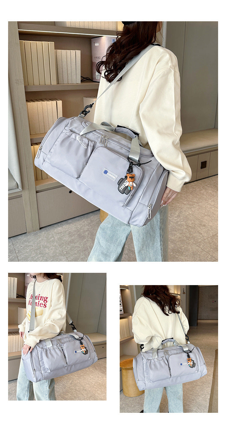 Women's Large Capacity Travel Duffel Bag With Shoe Compartment