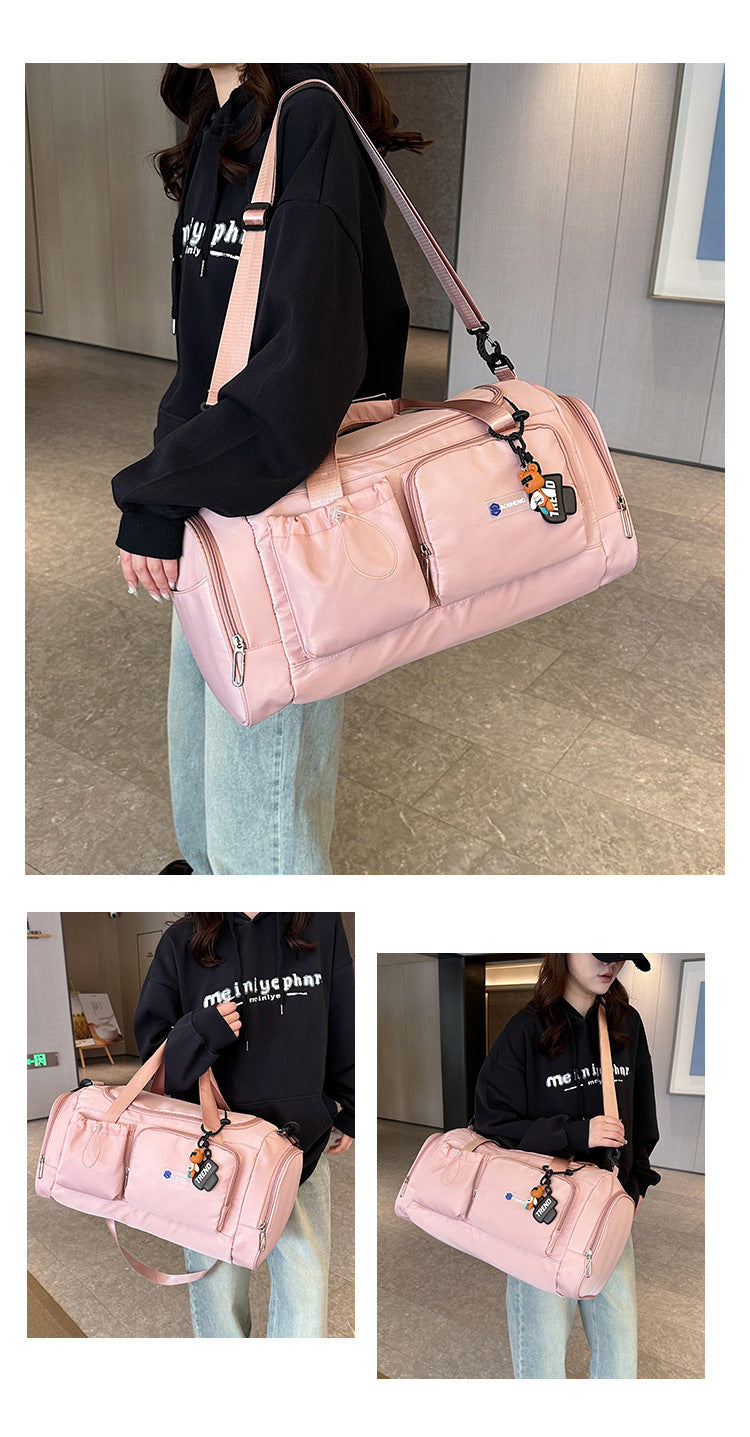 Women's Large Capacity Travel Duffel Bag With Shoe Compartment