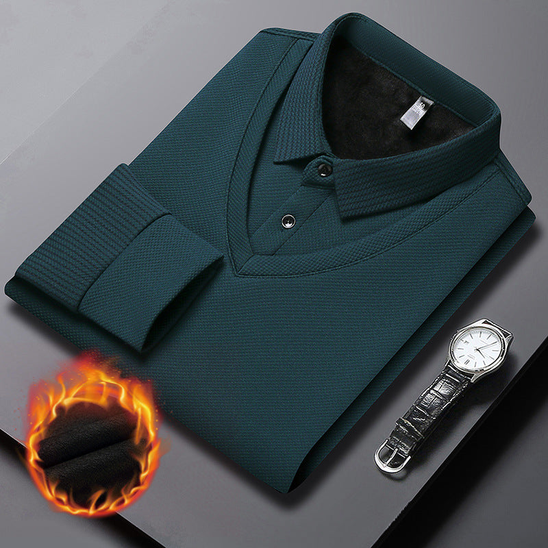 Men's Faux Two-Piece Thermal Long Sleeve Top