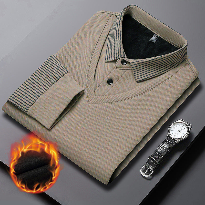 Men's Faux Two-Piece Thermal Long Sleeve Top