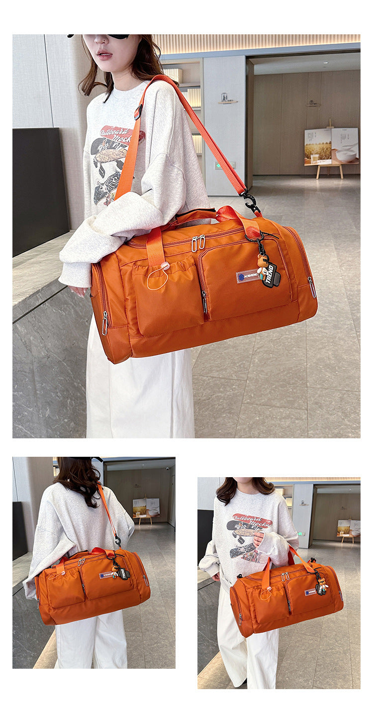 Women's Large Capacity Travel Duffel Bag With Shoe Compartment