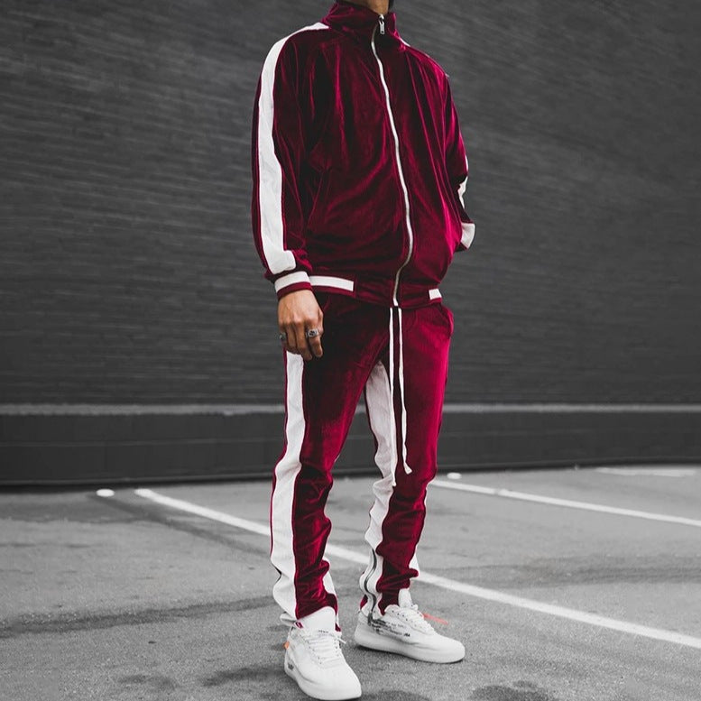 🔥LAST DAY SALE 50% OFF !!🏆 Men's Velour Tracksuit Set