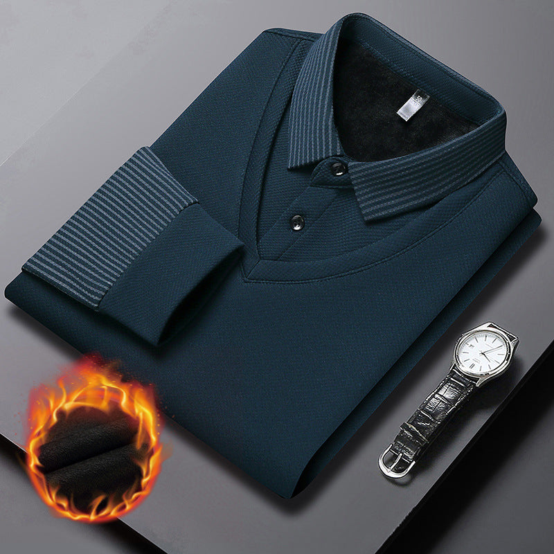 Men's Faux Two-Piece Thermal Long Sleeve Top