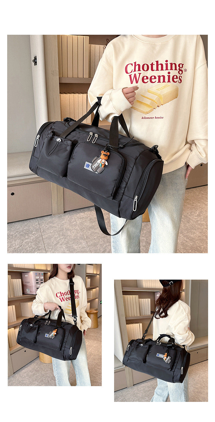 Women's Large Capacity Travel Duffel Bag With Shoe Compartment