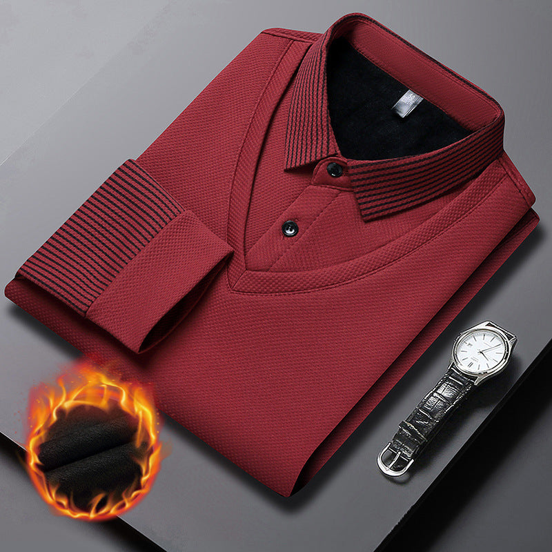 Men's Faux Two-Piece Thermal Long Sleeve Top