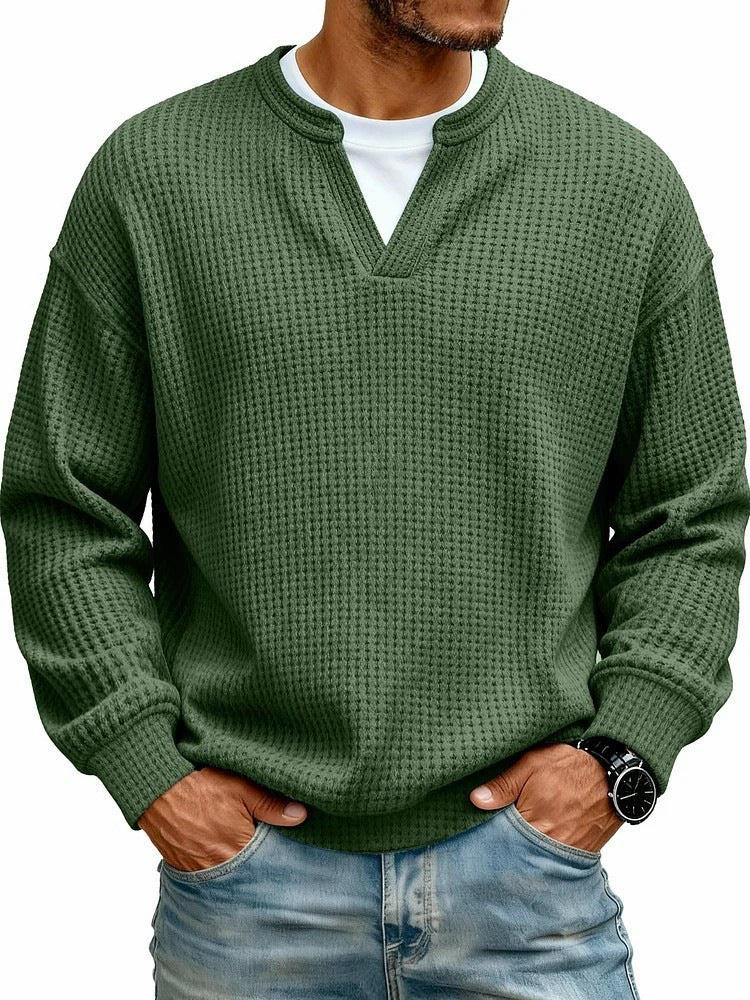 🔥LAST DAY SALE 50% OFF !!🏆UrbanCraft  Men's Casual Waffle Knit Sweater