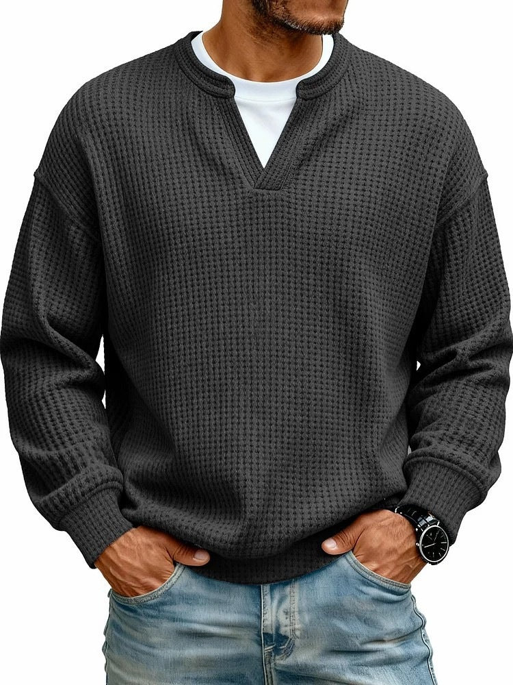 🔥LAST DAY SALE 50% OFF !!🏆UrbanCraft  Men's Casual Waffle Knit Sweater
