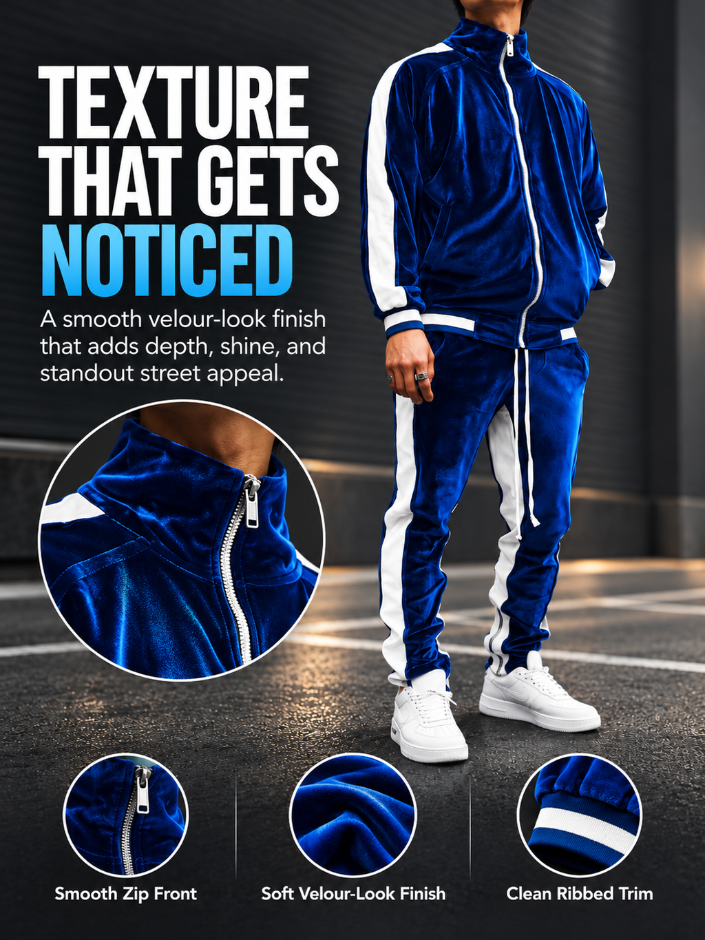 🔥LAST DAY SALE 50% OFF !!🏆 Men's Velour Tracksuit Set