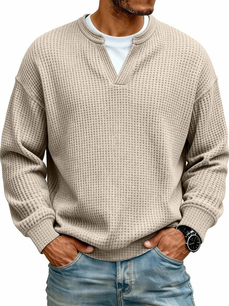 🔥LAST DAY SALE 50% OFF !!🏆UrbanCraft  Men's Casual Waffle Knit Sweater