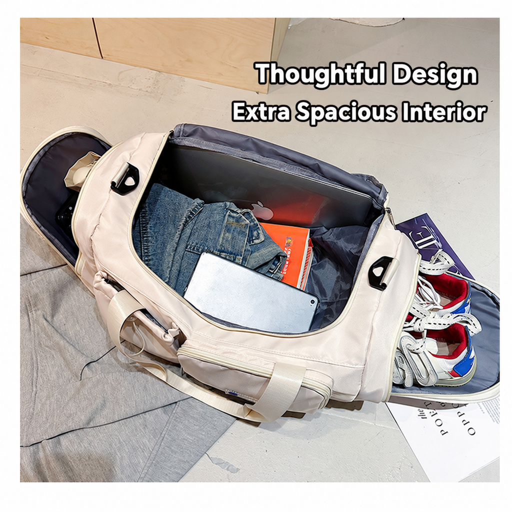 Women's Large Capacity Travel Duffel Bag With Shoe Compartment