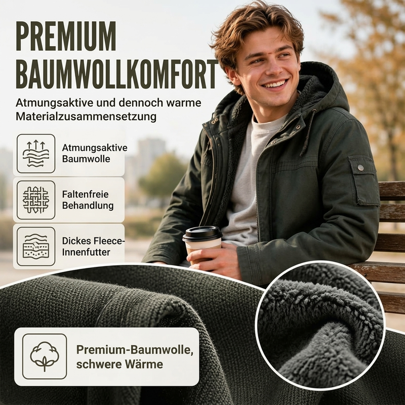 🔔 Letzte 100 Stück – nur solange der Vorrat reicht! Warme Herren-Arbeitsjacke mit Kapuze und weichem Futter