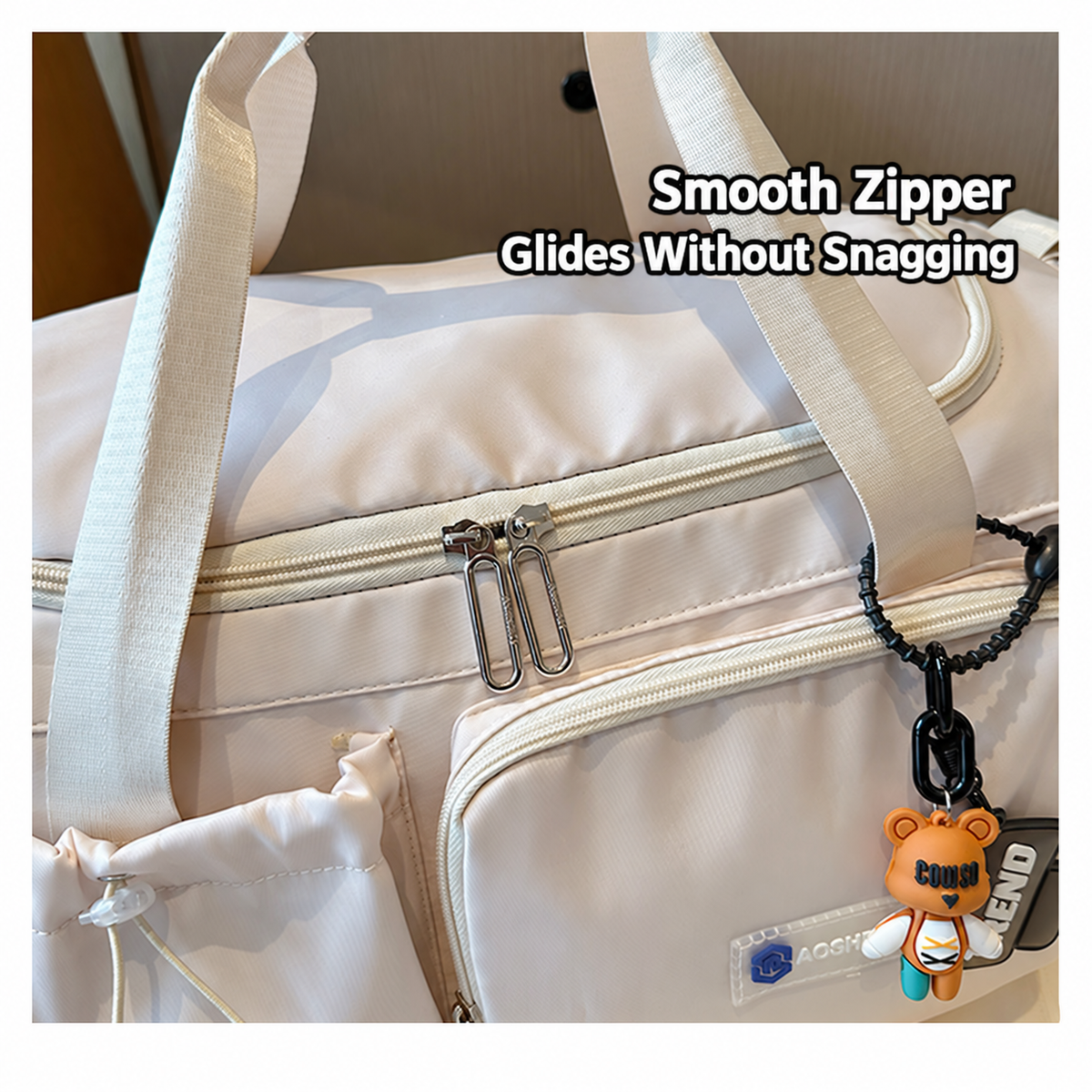 Women's Large Capacity Travel Duffel Bag With Shoe Compartment