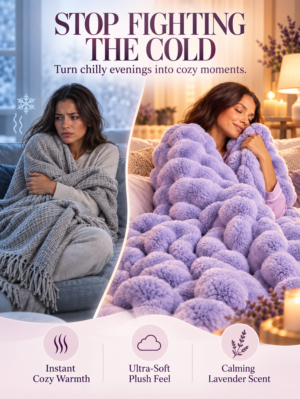 CozyAura Heated Lavender Blanket