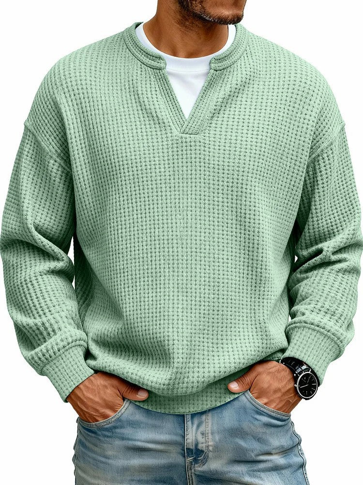 🔥LAST DAY SALE 50% OFF !!🏆UrbanCraft  Men's Casual Waffle Knit Sweater