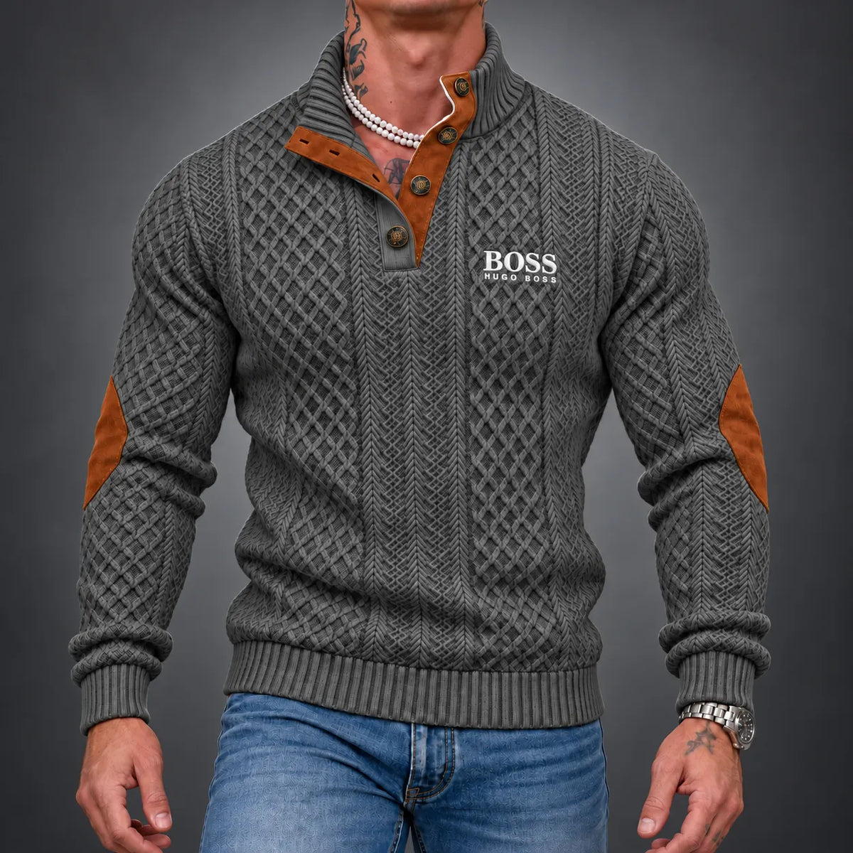 Men’s Heritage Button-Neck Knit Sweater