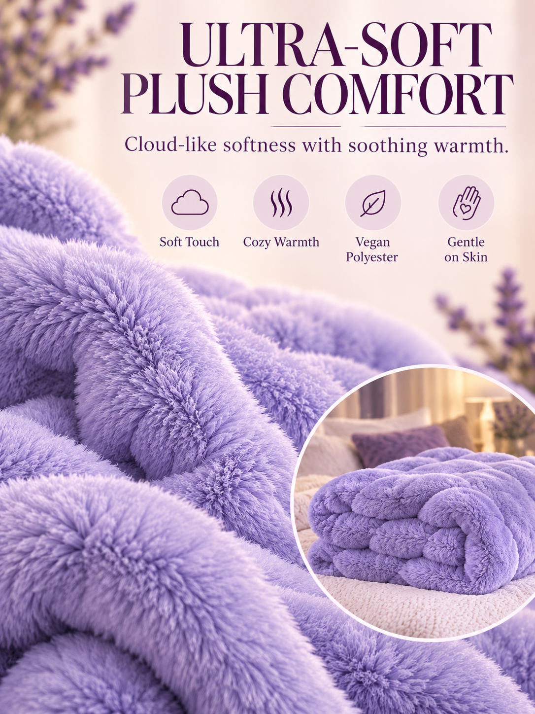 CozyAura Heated Lavender Blanket