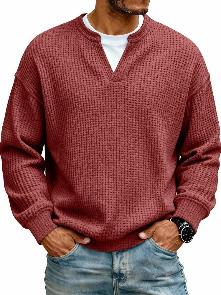🔥LAST DAY SALE 50% OFF !!🏆UrbanCraft  Men's Casual Waffle Knit Sweater