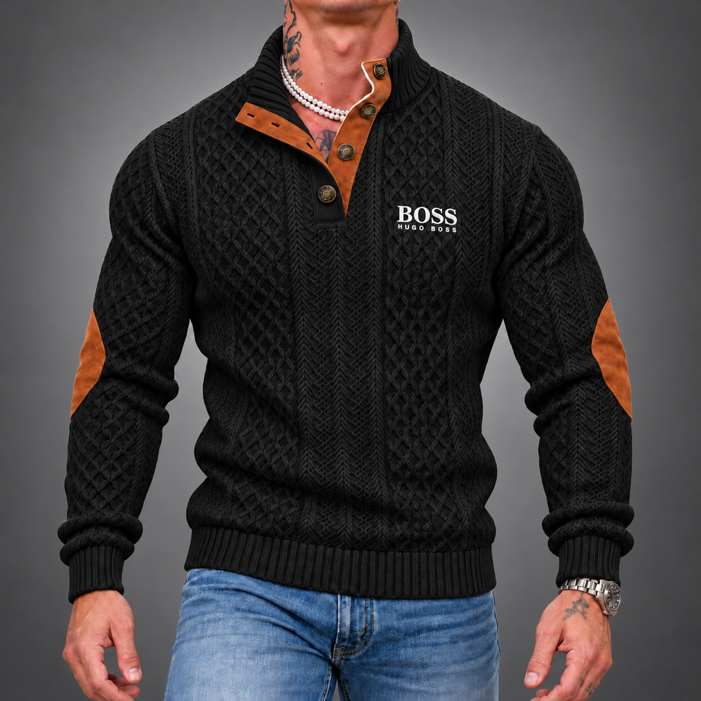 Men’s Heritage Button-Neck Knit Sweater
